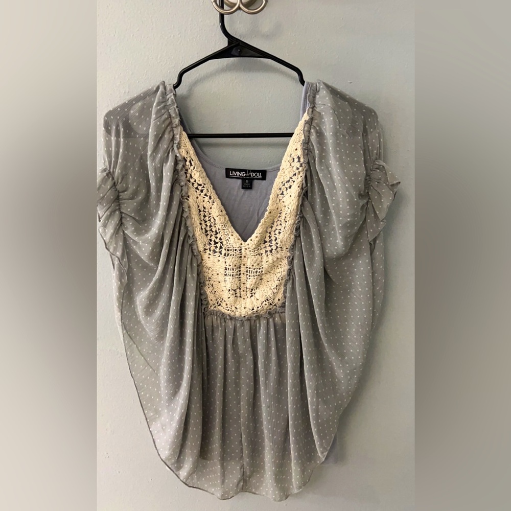 Living Doll Medium Grey Blouse